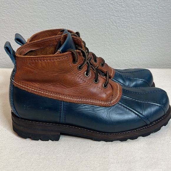 Frye Men’s Leather Duck Boots - Size 9.5D - Two-Tone Brown & Navy - Picture 6 of 13